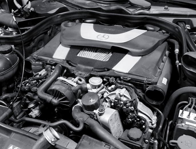 Mercedes Benz E350 Coolant Leak Frayed Drive Belt