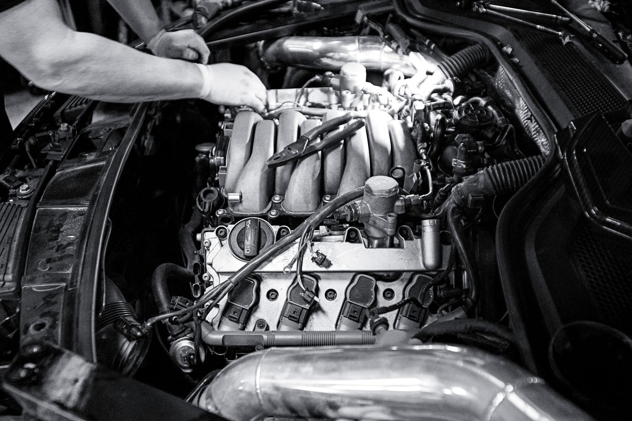Bagged Audi A8L in for evap system diagnostics