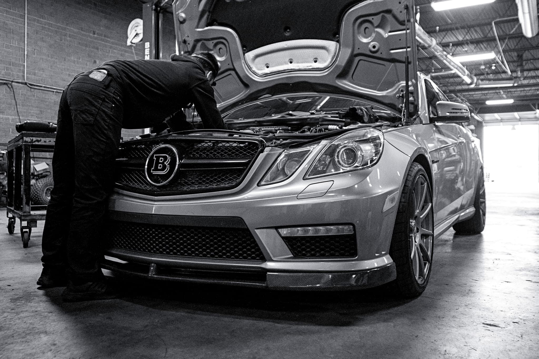 China Blue W212 Mercedes E63 AMG at Eurowise