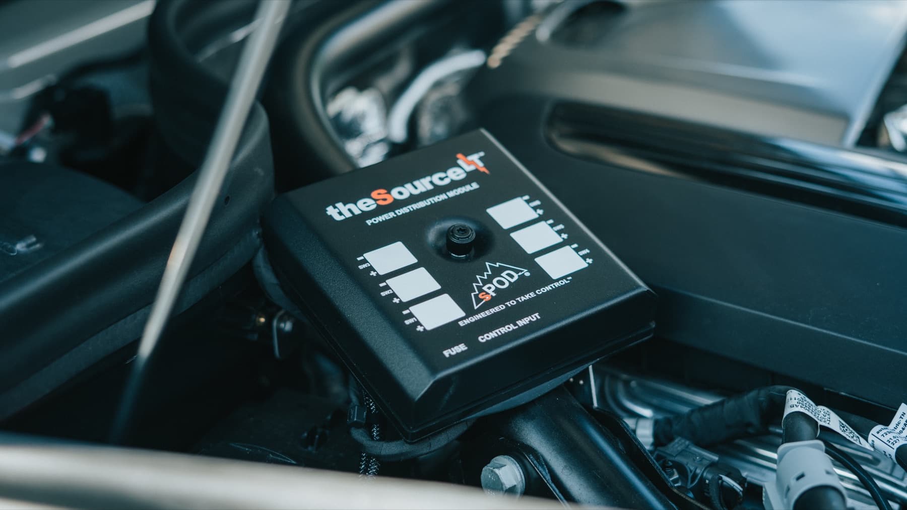 Close-up of a switch panel in a car interior