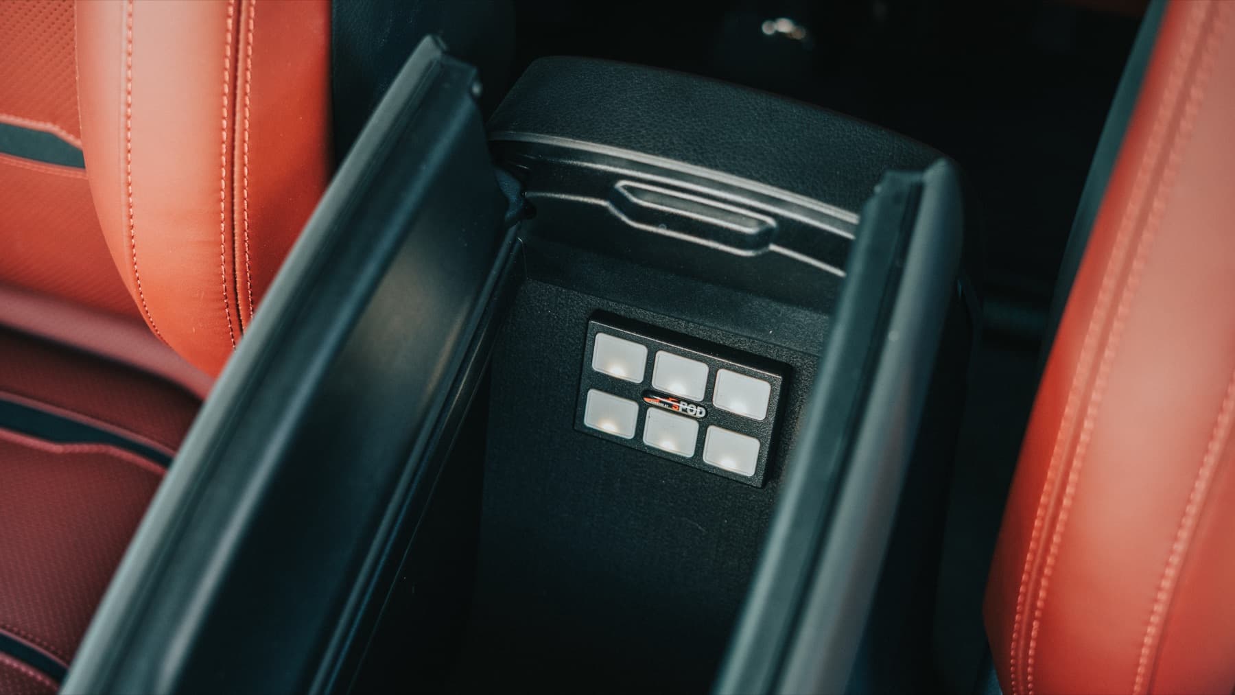 Orange leather interior and center console