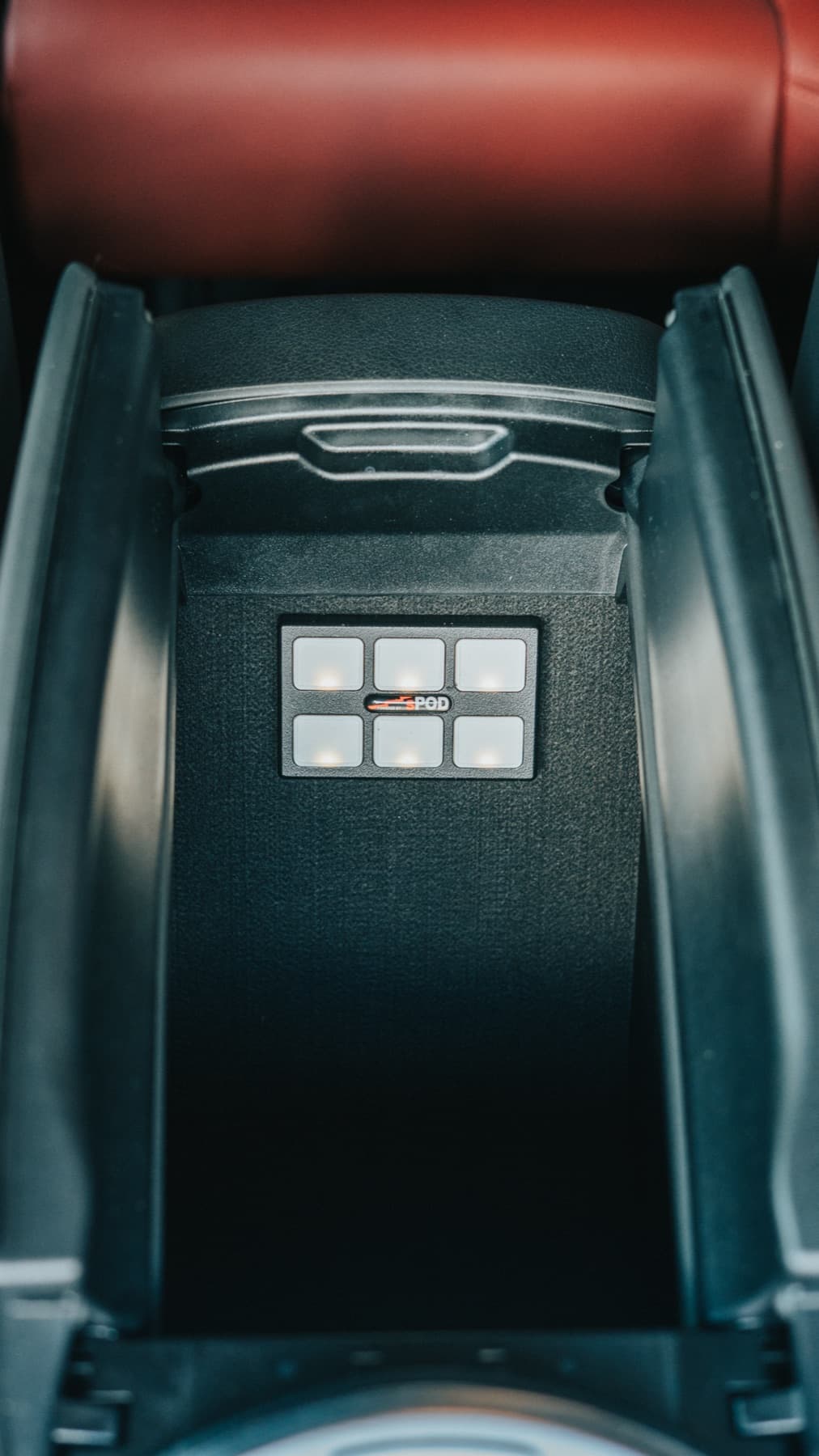 Center console seen from above