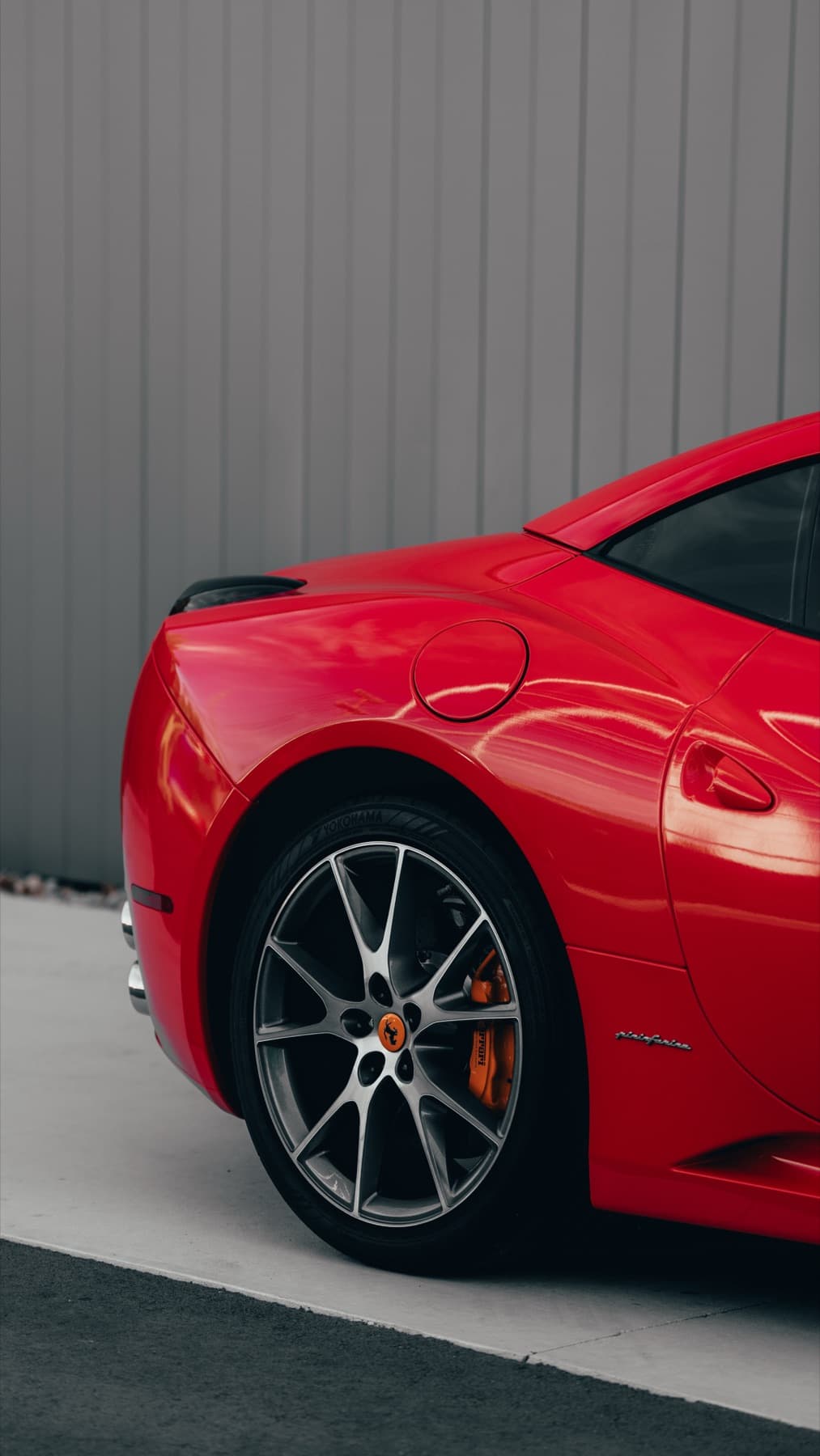 Wheel detail on a red Ferrari