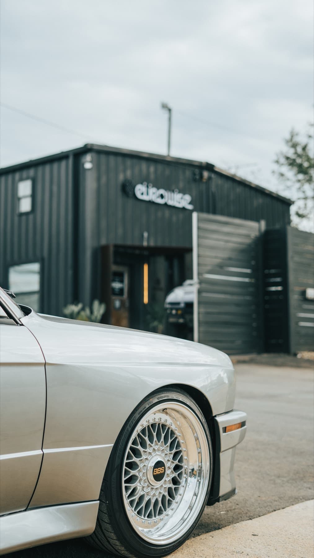 Wheel detail on a white classic BMW