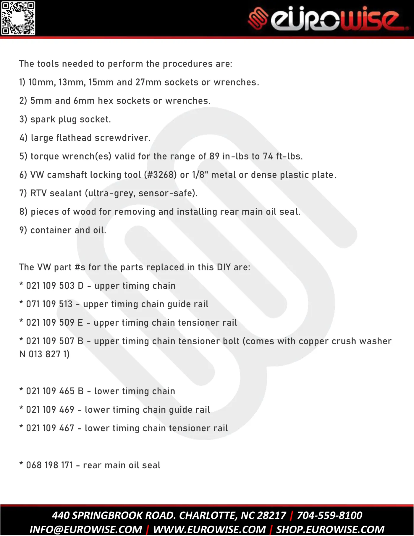 12V VR6 TIMING CHAIN AND GUIDES REPLACEMENT — page 5 of 45