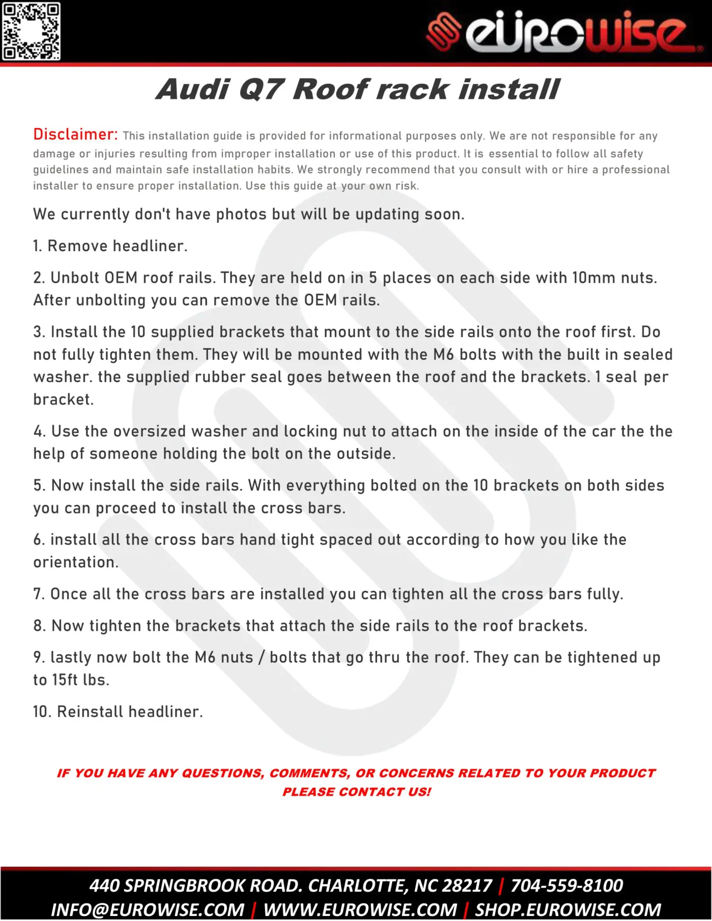Audi Q7 Roof rack install — page 1 of 1