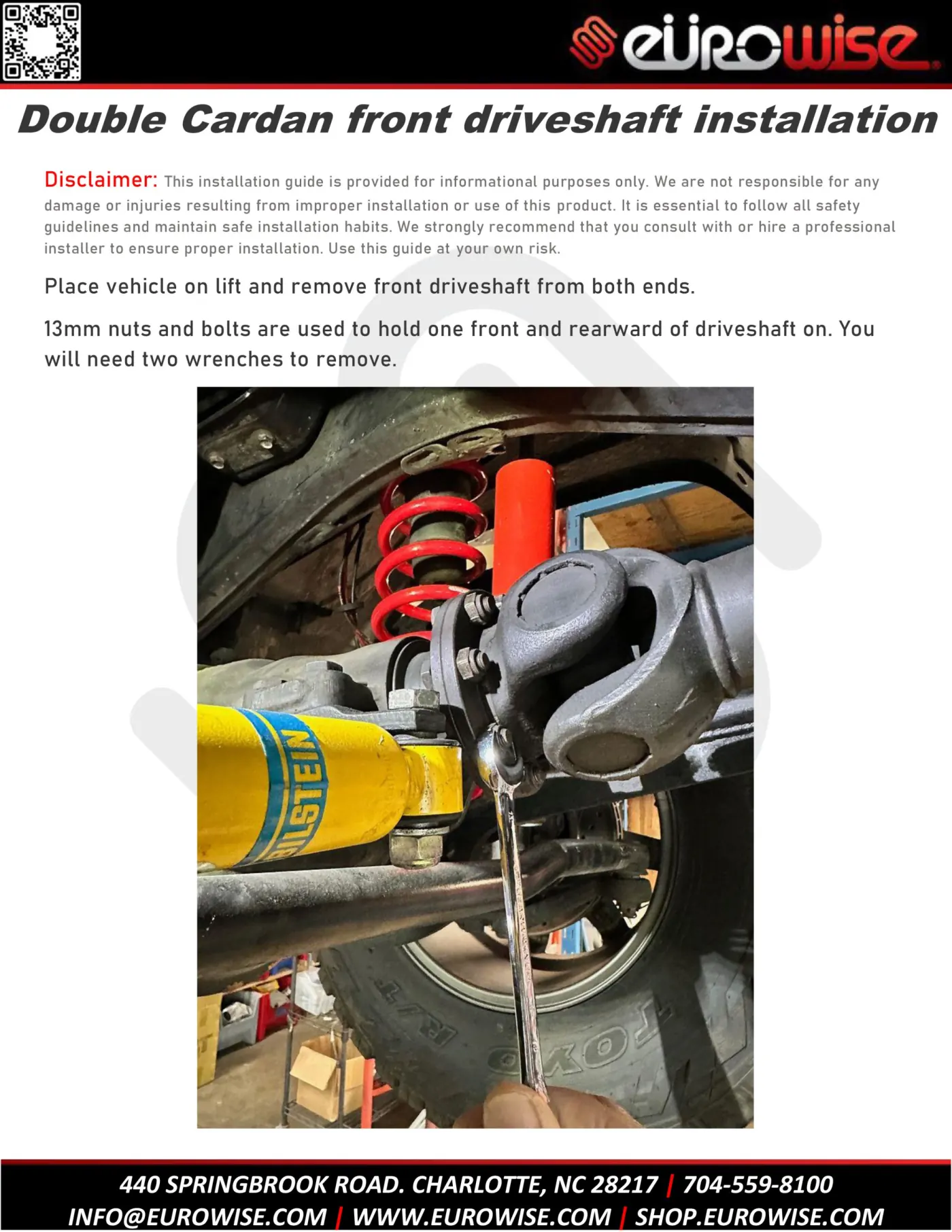 Double Cardan front driveshaft installation — page 1 of 7