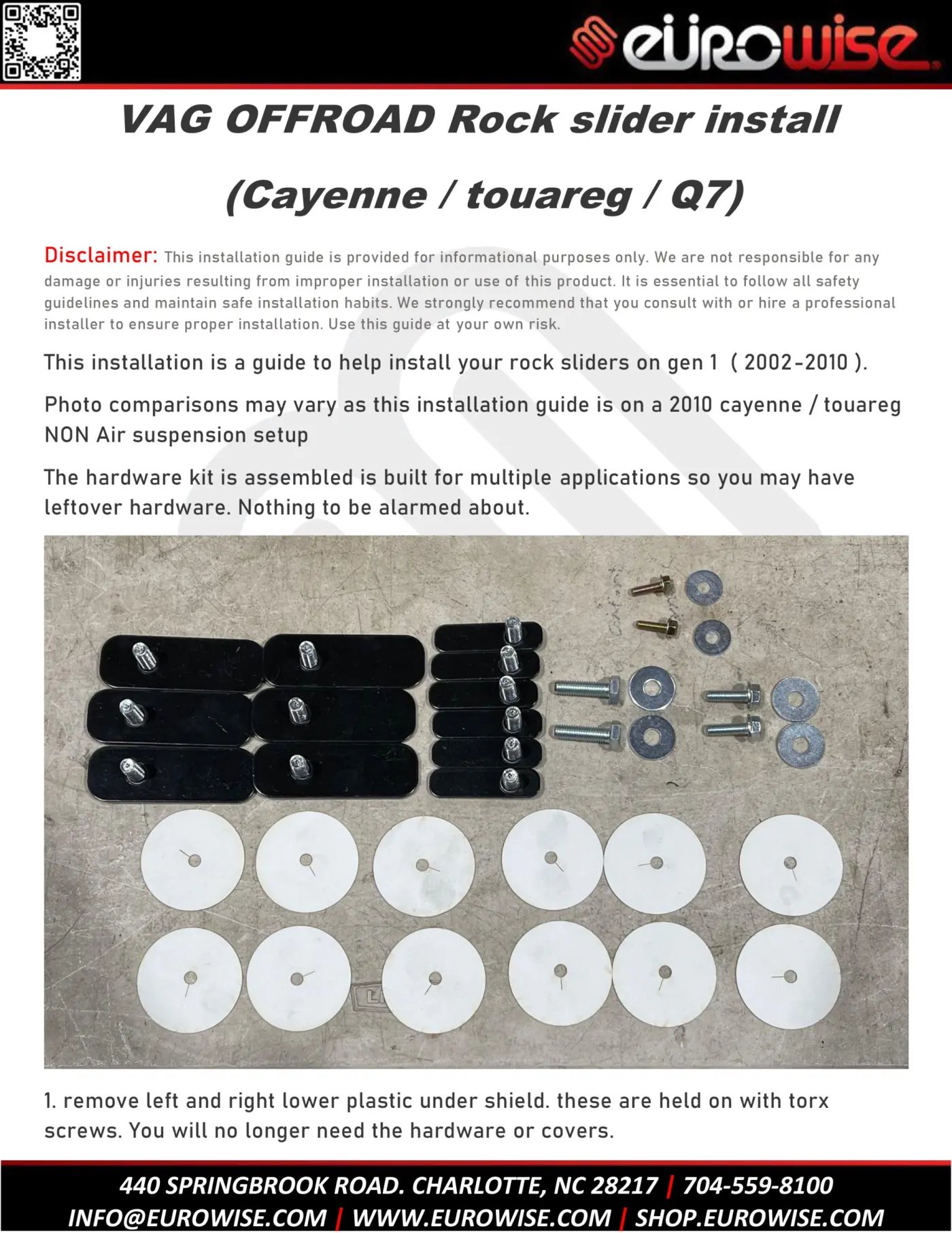 VAG OFFROAD Rock slider install ( Cayenne / touareg / Q7 ) — page 1 of 16