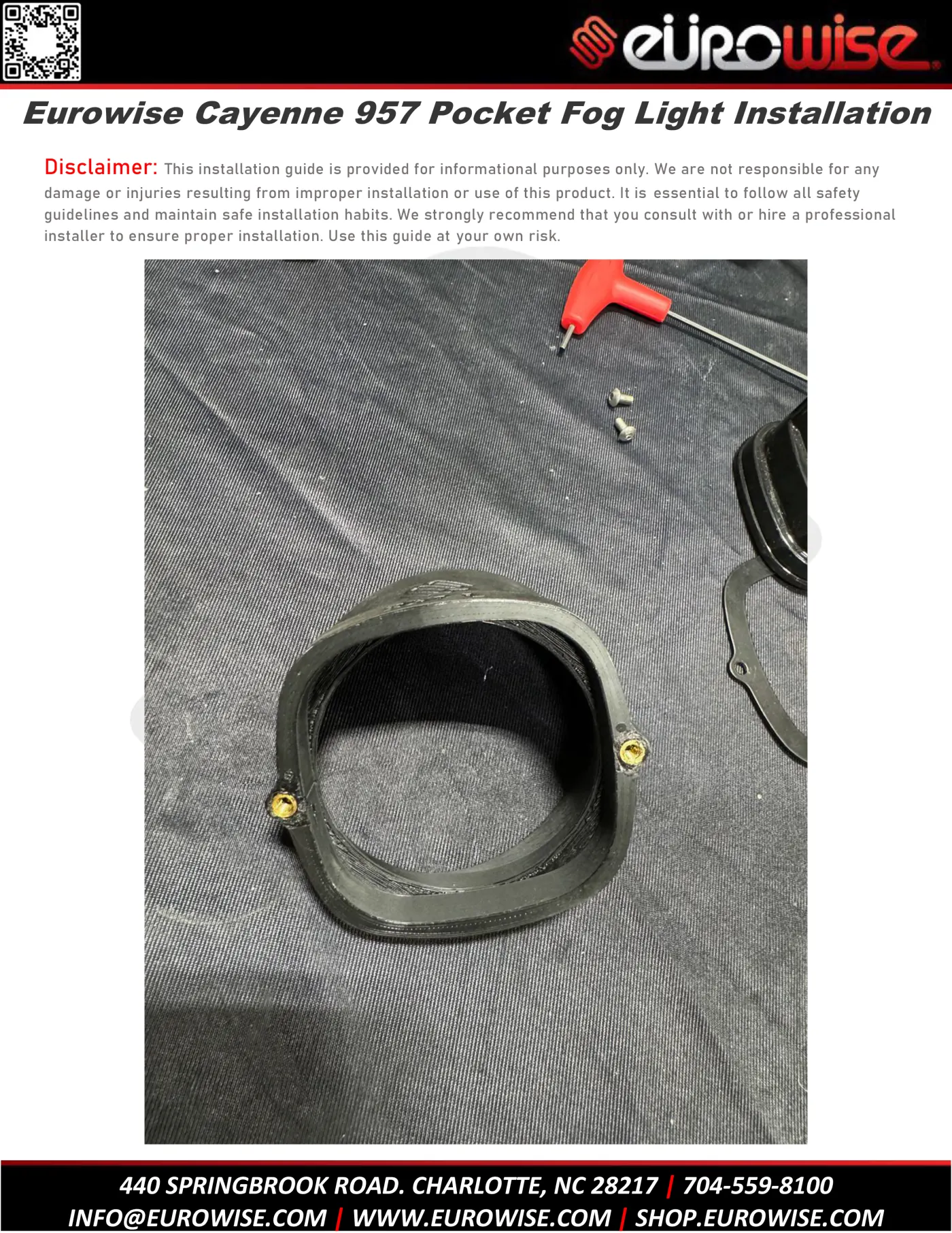 Eurowise Cayenne 957 Pocket Fog Light Installation — page 1 of 14