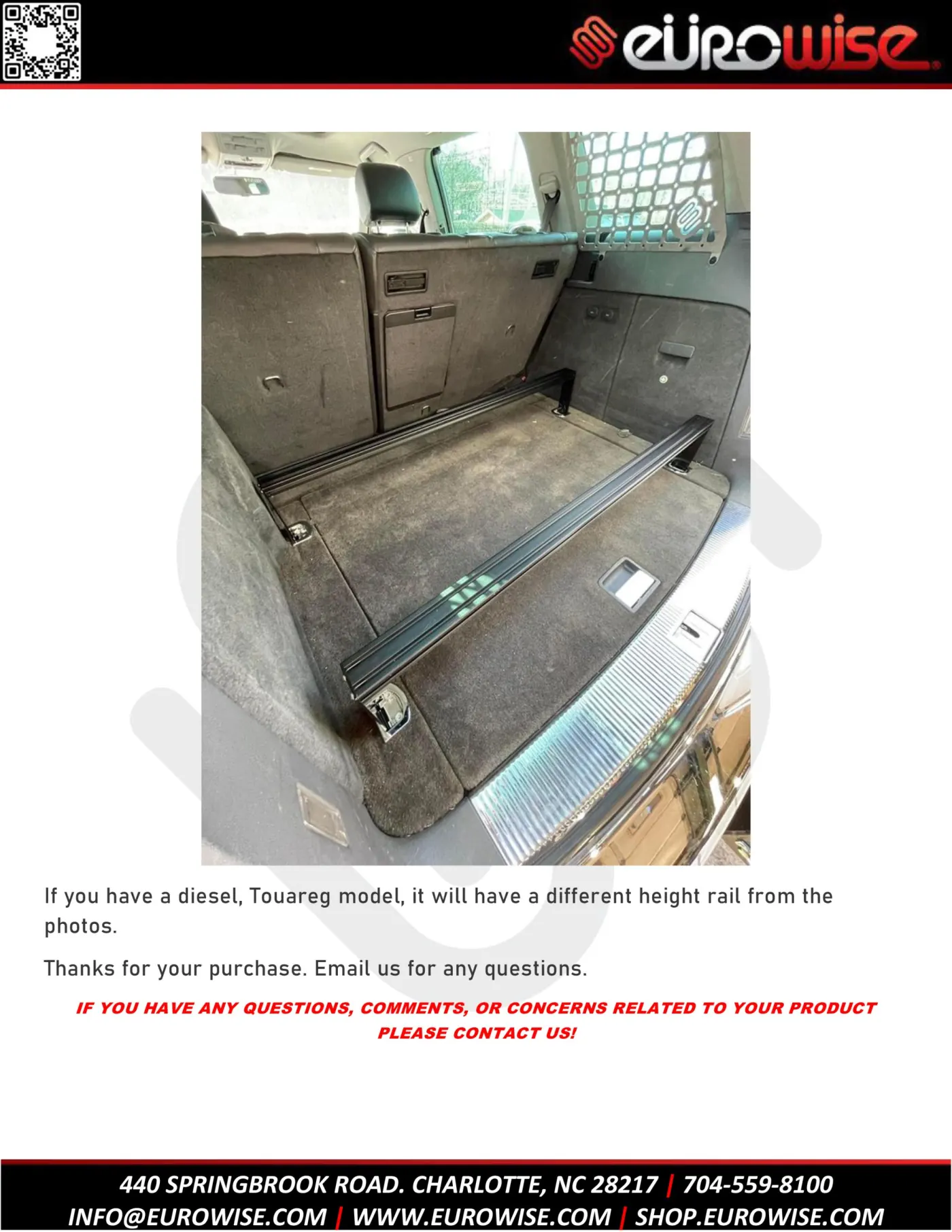 Eurowise Cayenne and Touareg Trunk Rail System Insulation Guide — page 11 of 11