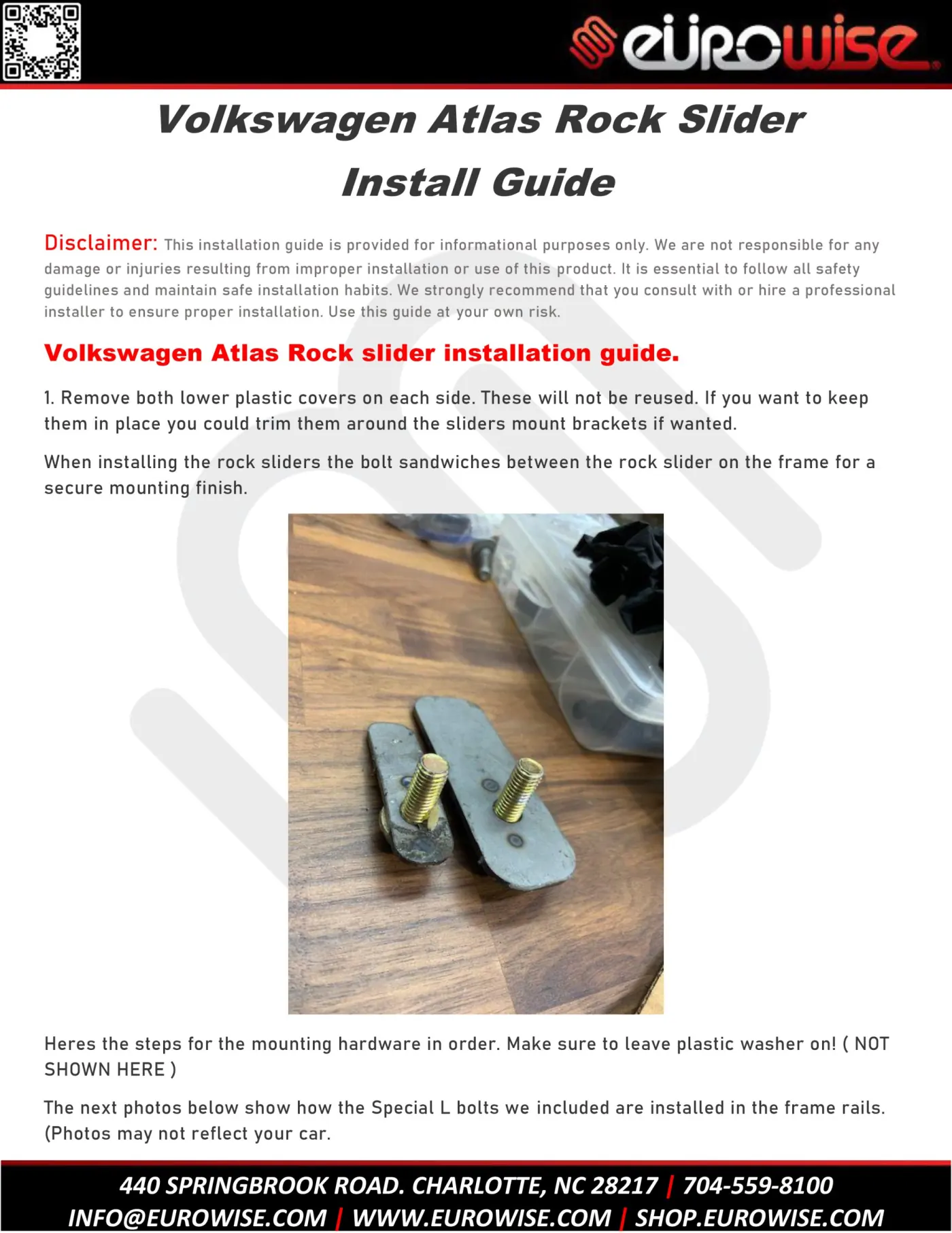 Volkswagen Atlas Rock Slider Install Guide — page 1 of 6